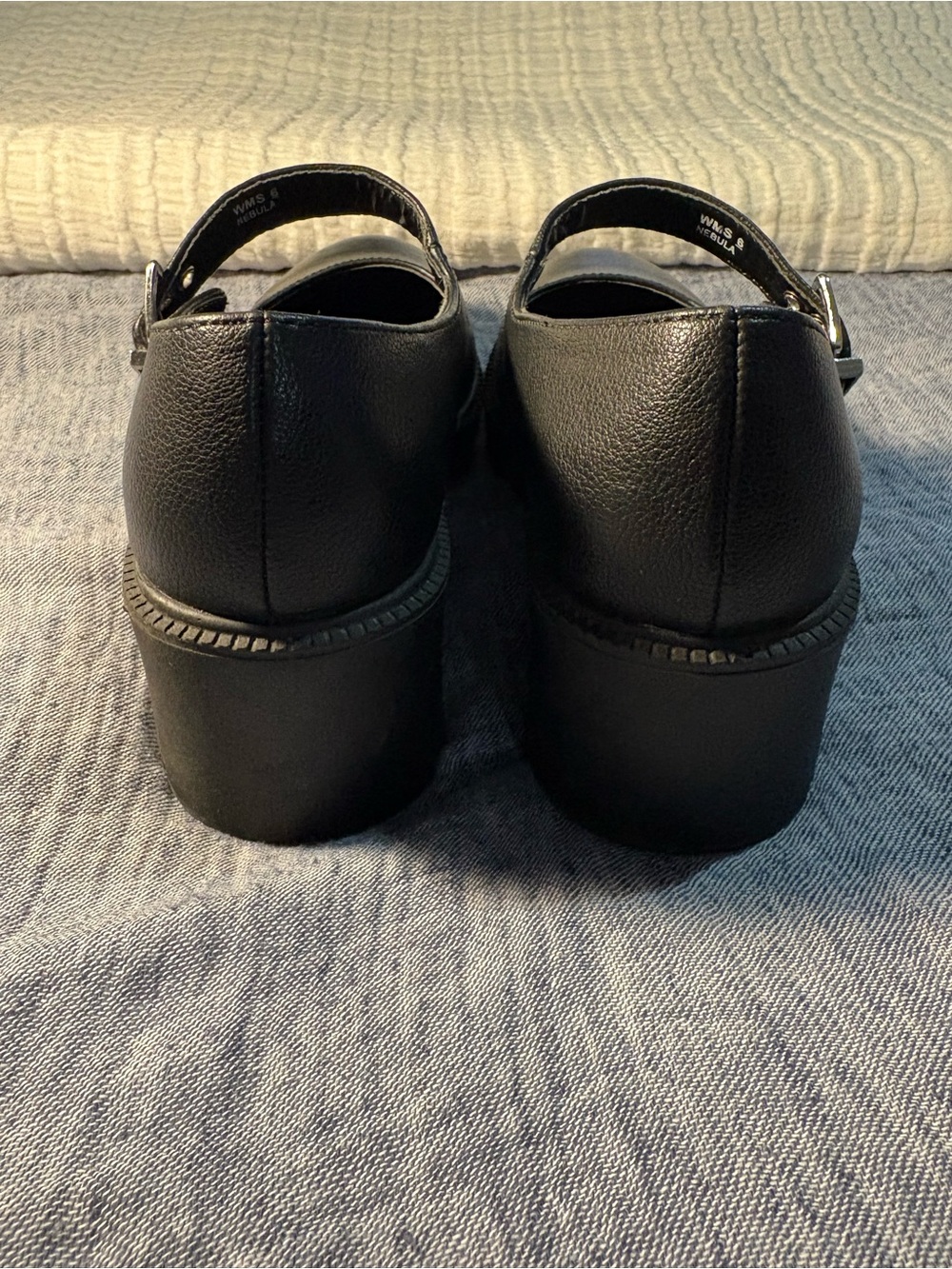 Dolce Vita Black Chunky Mary Jane Platform Heels Size 6 - Picture 5 of 6